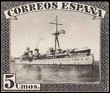 Spain 1938 Army 5 CTS Brown Edifil 850C. España 850c. Uploaded by susofe